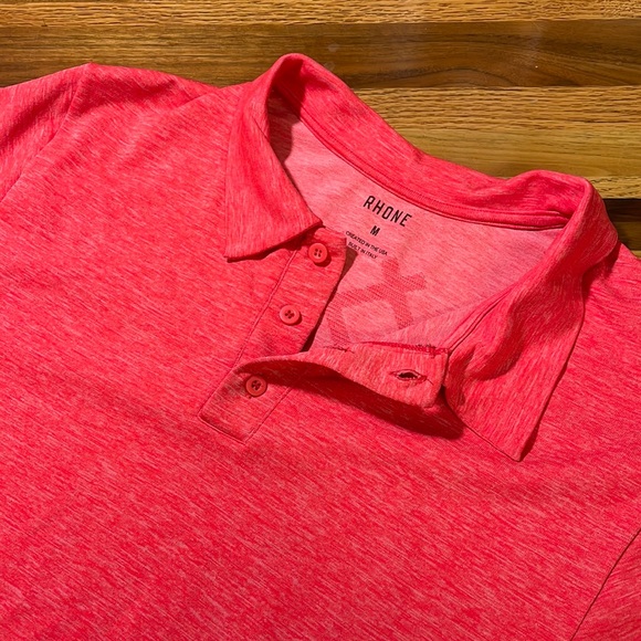 Rhone Mens M Medium Orange Shirt Sleeve 